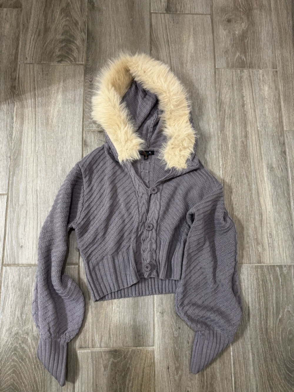 dELiA*s COZY RETREAT CABLE KNIT HOODIE